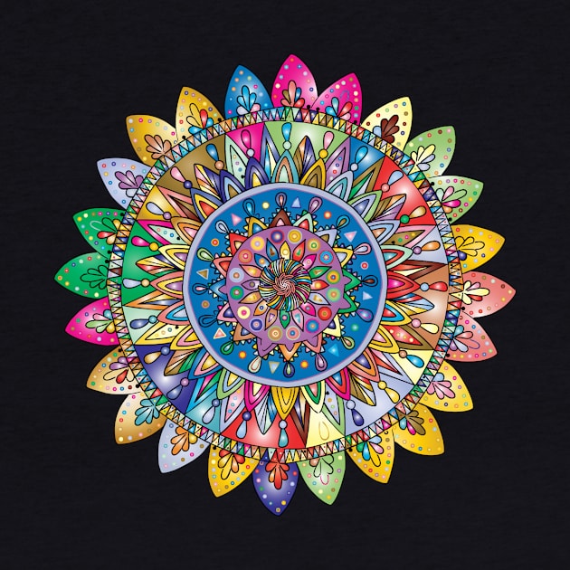 Multicolor mandala design for mandala lovers by à la mode !